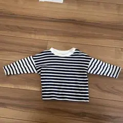UNIQLO ベビー服　マリンボーダー　ネイビー　80cm
