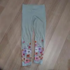 花柄レギンス ライトグリーン