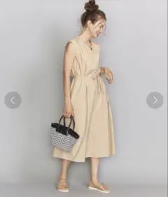 【美品】ビューティー&ユース　ノースリーブワンピース　コットン100