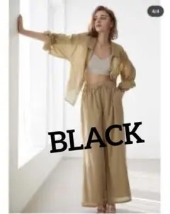【お値下げ】リプジョア　BLACKリネンシャツパンツセットアップ