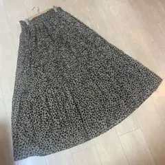 radarista ロングスカート　アニマル柄　ヒョウ柄 プリーツ　L 美品
