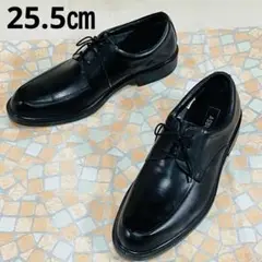 美品✨ASBee プレーントゥ外羽根　ビジネスシューズ　革靴　黒　25.5㎝