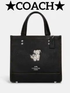COACHデンプシー トート22・ハッピー ドッグ ブラック❣️新品、未使用❣️