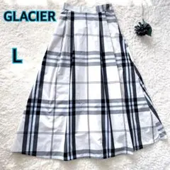 GLACIER チェック柄 フレアスカート Lサイズ オールシーズン　裏地あり