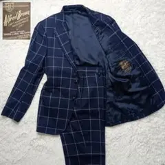 Alfred Brown 100周年 グリーンレーベル 格子柄 ネイビー 44