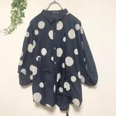 アドバンスドスタイル 長袖デザインブラウス ドット柄 水玉柄 草間彌生 綿100