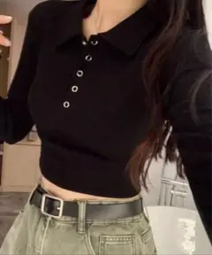 HALEY PESCA/無地ポロカットソーロンT