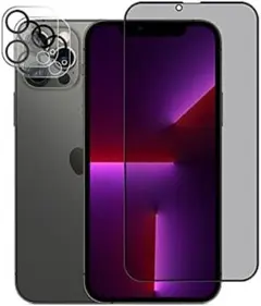 新品✨iPhone13Pro Max　覗き防止ガラスフィルム1枚&レンズ保護2枚