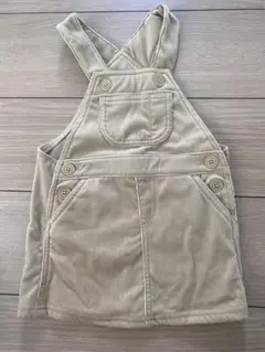 美品)ベージュ コーデュロイオーバーオール 90