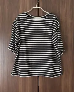 メルローズクレール ボーダーボートネックシンプルTシャツ