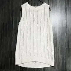 UNIQLO ユニクロ　ミドルゲージメッシュベスト　【美品】　白　M