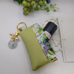 ハンドメイド　花柄キーリング &携帯ごみ袋ポーチ