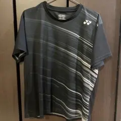 YONEX ストライプ 半袖シャツ ブラック