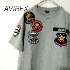【AVIREX】古着 エアパトロールワッペン Tシャツ グレイ M