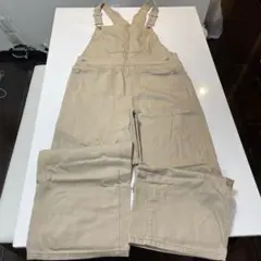 GU ベージュ コットンオーバーオール