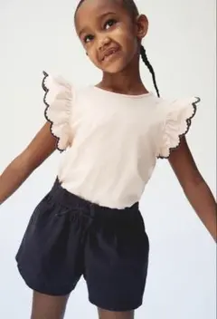 フリル袖 ピンク Tシャツ 100cm