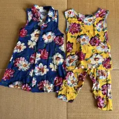 CHUBBY GANG 花柄ノースリーブセット　双子　おそろ　姉妹　130