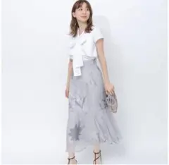 リランドチュール シアー大花マーメイドスカート
