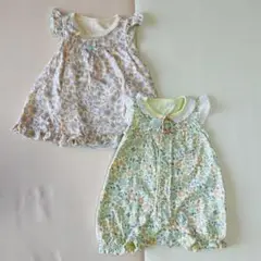 【combi mini】花柄ロンパース2枚組
