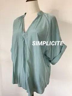 SIMPLICITE Vネックとろみブラウス