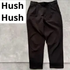 Hush Hush 黒　スラックス　ロール裾　ズボン　パンツ　シンプル　L