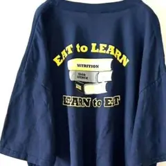 ポート&カンパニー EAT LEARN Tシャツ XL ネイビー 紺色 古着