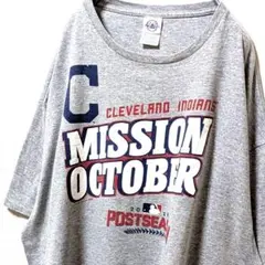 デルタ MLBクリーブランドインディアンス Tシャツ グレー灰色 2XL古着
