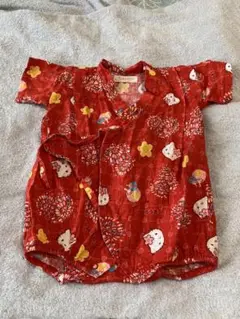 ハローキティの甚平 赤 80サイズ
