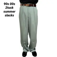90s 00s 2tuck summer slacks green