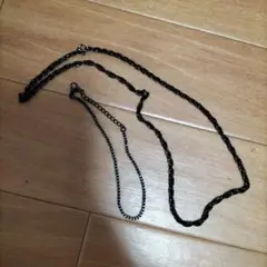 黒の金属製チェーンネックレス＆ブレスレット