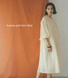 【Audrey and John Wad】コットン　シルク　ギャザーワンピース