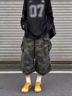 【新品未使用】迷彩カーゴデニムショーツ　y2k opinion ストリートコーデ