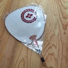 【未使用】 京うちわ 白地に赤い花 舞妓仕様の無記名