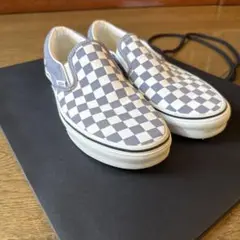 VANS チェック柄 スリッポン グレー/ホワイト