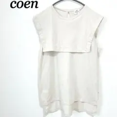 【美品】coenコーエン セーラーノースリーブTシャツ　ロングシャツ　L