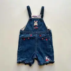 ミキハウス デニム オーバーオール 80 うさこちゃん