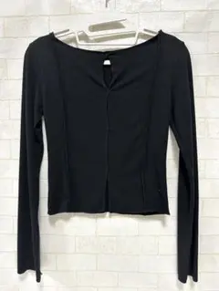 おしゃれ　トップス　カットソー　Tシャツ　黒　キレイめ　2way Sサイズ