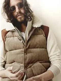 varde77 SUEDEu0026CORDUROY DOWN VEST ダウンベスト
