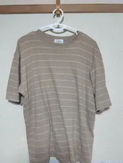 2nd Booth ベージュ ストライプ 半袖Tシャツ