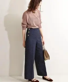 IENA ラメドットマリンパンツ ワイドパンツ