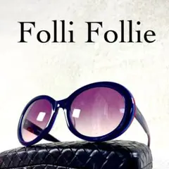 極美品　Folli Follie　サングラス　パープルレンズ　ネイビーフレーム