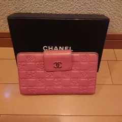 シャネル アイコン ピンク長財布