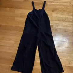 UNIQLO GIRL リネンブレンド　サロペット　150 黒　オーバーオール