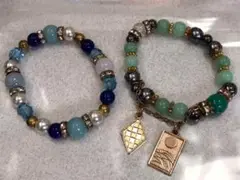 ハンドメイド ビーズブレスレット 2点セット