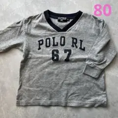 POLO RL グレー Vネック Tシャツ 80