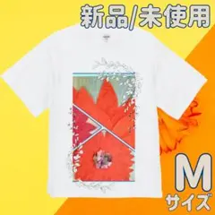 オレンジ フラワー アート Mサイズ ハイクオリティー Tシャツ