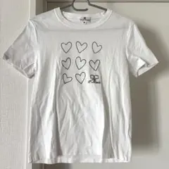 ハート　ロゴ　Tシャツ　ホワイト