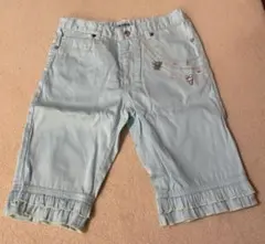 新品未使用　ポンポネット 水色 刺繍付きハーフパンツ150