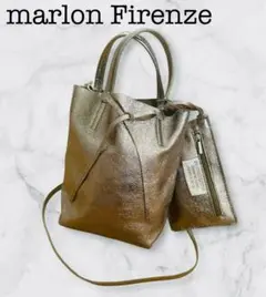 美品☆marlon Firenze☆マーロンフィレンツェ2wayBag☆ゴールド