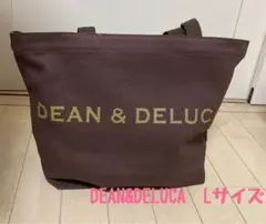 新品　ディーン＆デルーカ　トートバッグ　ブラウン　Lサイズ　茶　ロゴゴールドラメ